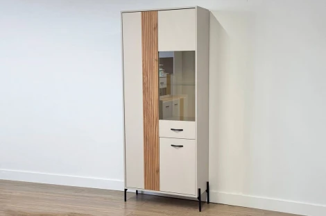 Доминика Шкаф двухдверный (со стеклом) Mebelson (ЛДСП/Дуб крафт золотой) арт.174982,3369