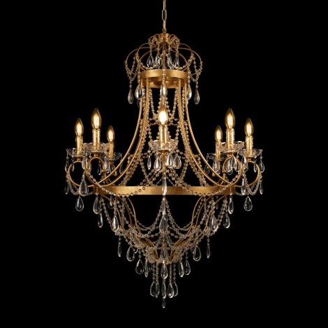 Подвесная люстра со стеклянными подвесками в форме подсвечника Loft It Foil 10430/8 (220V, на цепи, подсвечник, свеча)