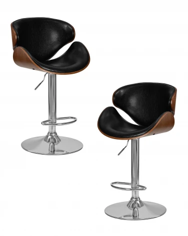 Набор 2 шт стул барный DOBRIN KARTER (коричневое дерево, чёрный)