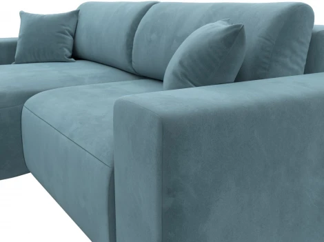 Диван угловой Лига-036 НПБ Классик левый угол (Бирюзовый/Велюр) Лига Диванов арт.121374L