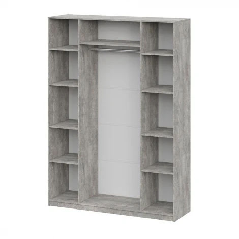 Шкаф распашной Арника ШК 5 (1600), Цемент светлый, Белый шагрень