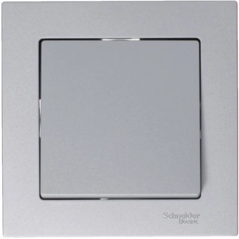 Переключатель встраиваемый перекрестный одноклавишный (алюминий) Systeme Electric AtlasDesign ATN000371