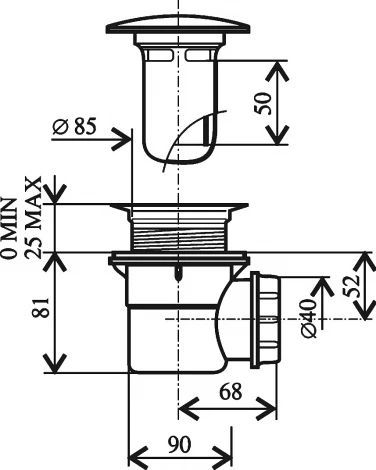 Сифон для поддона Ravak Standard 90 хром