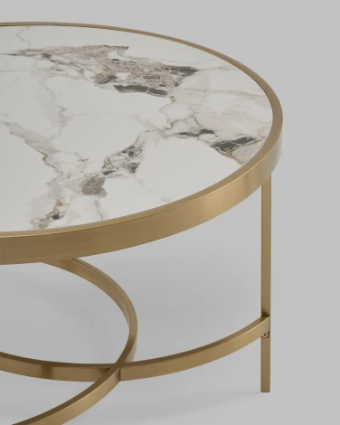 Журнальный столик Адриана 80*80 см светлая керамика Stool Group арт.УТ000041494