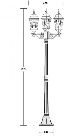 Наземный фонарь Oasis Light ASTORIA 2M 91408MB Gb ромб (220V, фонарь, IP44)