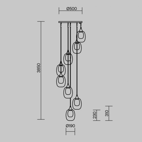 Подвесной светильник Maytoni MOD016PL-08BS1 Maytoni Aura MOD016PL-08BS1 (220V, на проводе)