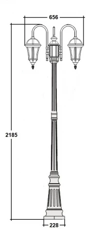 Наземный фонарь IP44 Oasis Light ROMA S 95209SB 10 down Gb (220V, фонарь)