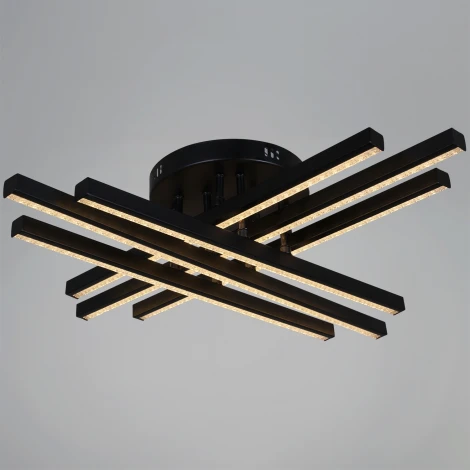 Потолочная люстра светодиодная на штанге с пультом с регулировкой цветовой температуры, яркости и ночным режимом Reluce 67090-0.3-06 BK