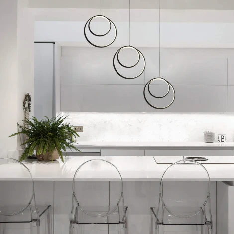 Подвесной светильник светодиодный Eurosvet Flow 90308/3 черный (220V, на проводе)