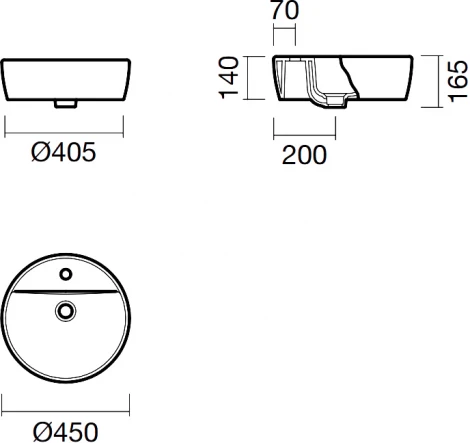Рукомойник Sanitana Urban 45 с переливом