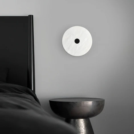 Светодиодный настенный светильник Eurosvet Thasos 40341 LED черный с мраморным рассеивателем (220V, круглые)