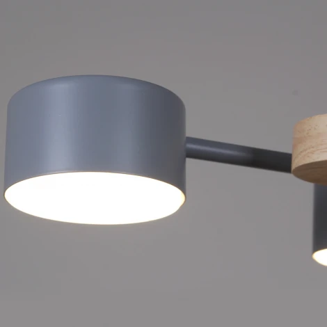 Потолочная люстра на штанге Reluce 03758-0.3-06 GREY+WOOD GX53