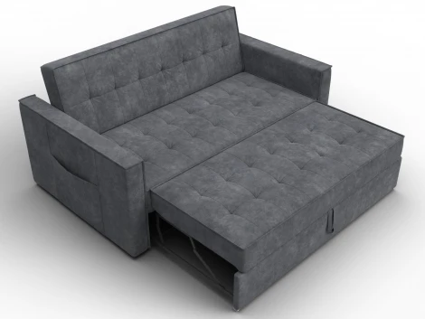 Диван прямой Лига-104 (140) (ЛДСП,Брус,Фанера,Велюр/Темно-серый) Лига Диванов 134864