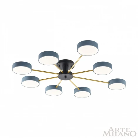 Потолочная люстра на штанге Arte Milano Ferrara 252006/8 Bk/Gr (LED, 220V, круглые)
