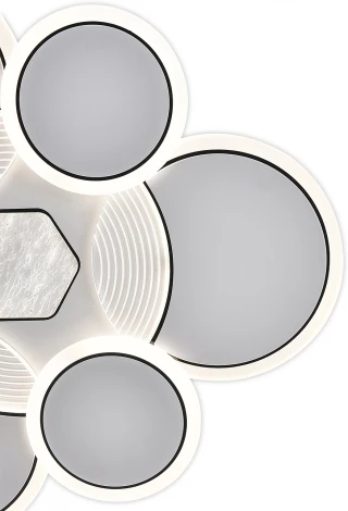 Потолочная люстра светодиодная Escada Dune 10277/6LED 80Вт, с ПДУ, металл/акрил, белый/чёрный (регулировка яркости, 220V)