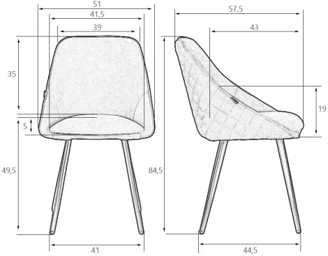 Стул обеденный DOBRIN STELLA (ЭМАЛЬ ЧЕРНЫЙ МУАР велюр Catania Izumrud)