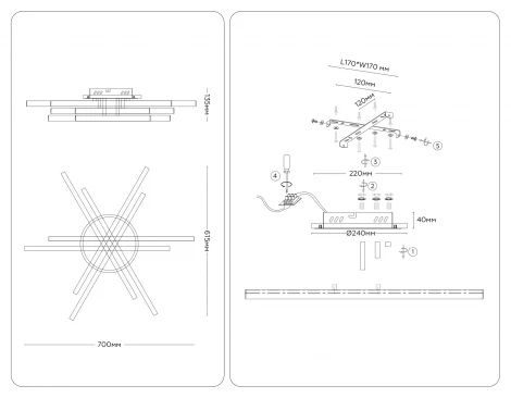 Потолочная люстра светодиодная с пультом Ambrella Comfort FL6271