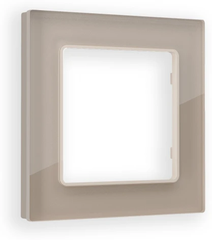 Рамка Ambrella Volt ALFA Platos (Серо-бежевый Стекло закаленное натуральное) 1-ая AF380601