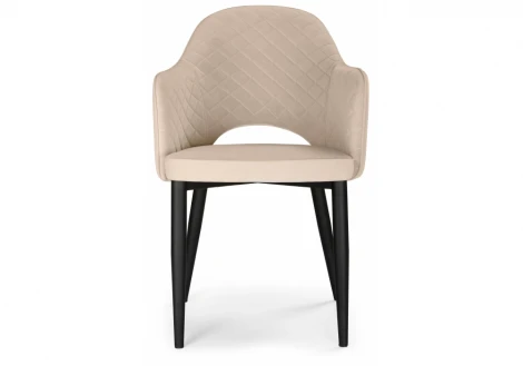 Обеденный стул на металлокаркасе Woodville Vener beige / black 15082