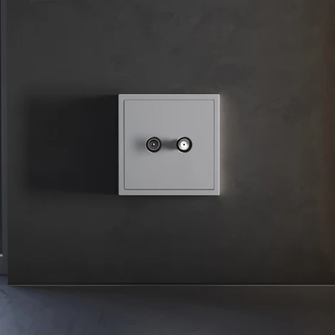 Накладка для розетки телевизионной оконечной TV+SAT (серый) Voltum S70 VLS001616