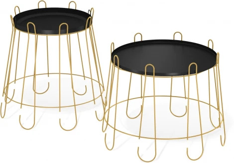 Столик журнальный Sheffilton SHT-CT6/CT6-2 золото/черный муар