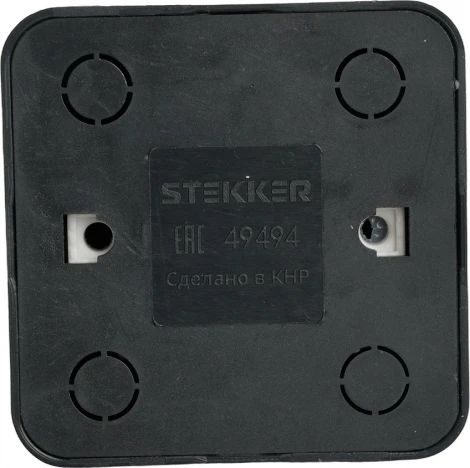 Розетка с заземлением (черный матовый) Stekker София 49494