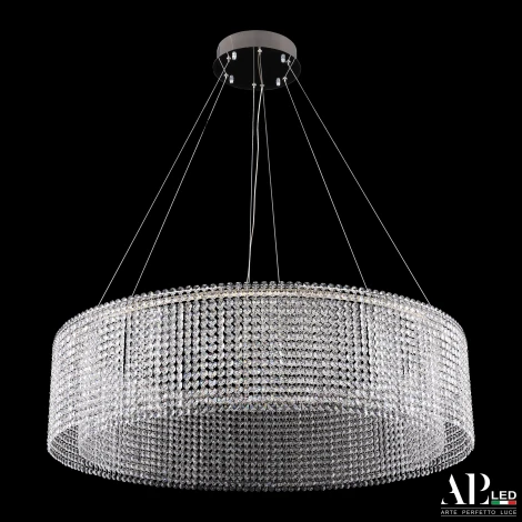Подвесная люстра светодиодная APL LED Sicilia SH02.93.A.Ni.4000 (220V, хрусталь, на тросе)