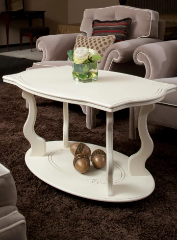 Стол журнальный Берже 3 слоновая кость Mebelik арт.001447