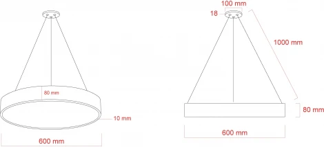 Подвесной светильник светодиодный ЭРА SPO-131-B-40K-045 (220V, на тросе, круглые, IP40)