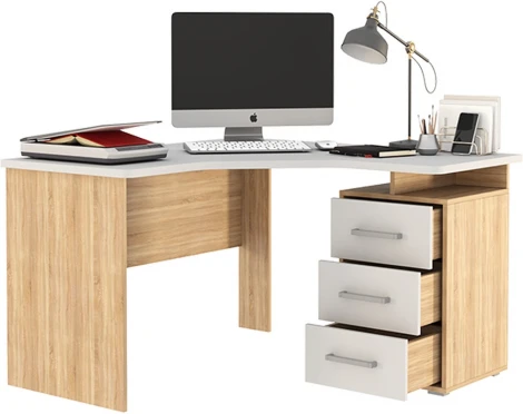 Лайт-2 Стол компьютерный 1200 угловой, цвет дуб сонома/белый Mebelson (арт.SKL2.2N02.1623)