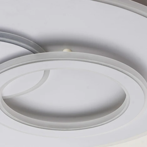 Потолочный светодиодный светильник круглый Escada Rung 10296/3LED 65Вт, металл/акрил, белый (регулировка яркости, 220V, пульт управления, круглые)