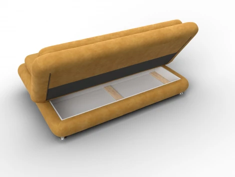 Диван-книжка Лига-123 (Металл,ЛДСП,Брус,Доска,Велюр/Желтый) Лига Диванов 137627