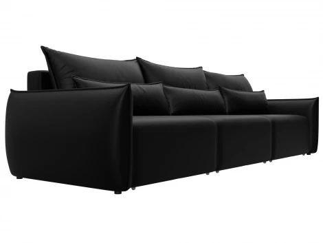 Диван прямой Лига-051 НПБ Лонг (ЛДСП,Брус,Фанера/Пластик/Экокожа/Черный) Лига Диванов 129884