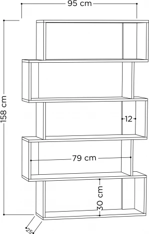 Стеллаж прямой LEVE OXFORD BOOKCASE LEV00671