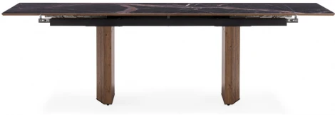 Стеклянный стол Woodville Монерон 200(260)х100х77 мейджик / орех кантри 553540