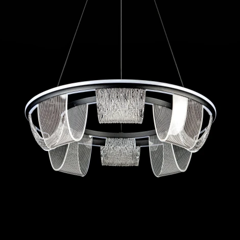 Подвесной светильник светодиодный с пультом с регулировкой цветовой температуры LED4U L7706-630 BK