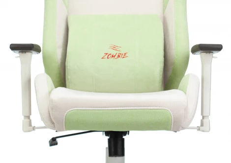 Кресло игровое Zombie EPIC PRO Fabric белый/зеленый с подголов. крестовина пластик пластик белый