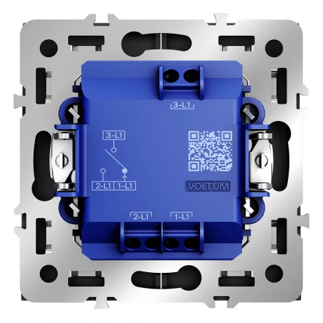 Выключатель встраиваемый Voltum S70 для жалюзи 10А, (графит)