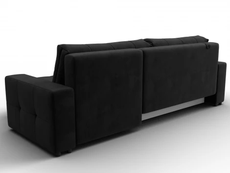 Диван угловой Лига-122 угол универсальный (ДСП,Брус,Велюр/Черный) Лига Диванов 137607