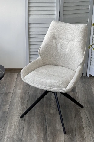 Стул OLAF 360 град. поворот. RAVEN22 Бежево-белый, ткань / Черный, ®DISAUR