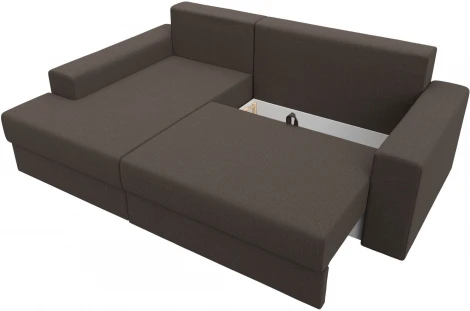 Диван угловой Майами левый угол (Коричневый/Рогожка) Лига Диванов арт.121158L