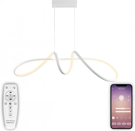 Подвесной светодиодный светильник Natali Kovaltseva INNOVATION STYLE 83145 с пультом ДУ, моб. приложением 100W, белый, LED (регулировка яркости, 220V, на тросе)