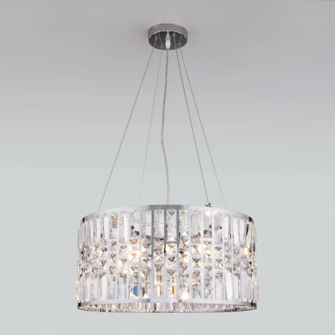 Подвесная люстра Eurosvet Lory 10116/5 хром/прозрачный хрусталь Strotskis