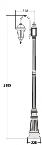Наземный фонарь IP44 Oasis Light ROMA S 95209S 10 down Gb (220V, фонарь)