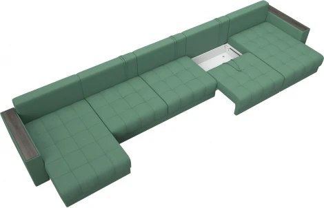 Диван П-образный с декором Лига-049 НПБ Мегалонг Лига Диванов (Рогожка) арт.128522