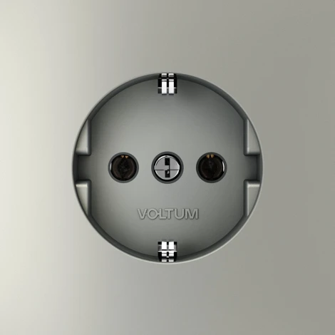 Розетка с заземлением (сталь) Voltum S70 VLS040105
