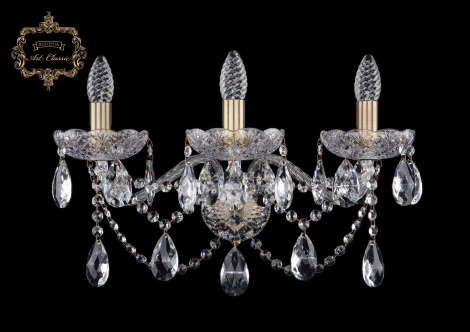 Бра Art Classic 10.21 10.21.3.200.XL.Br.Sp (220V, хрусталь, подвески, подсвечник, свеча)