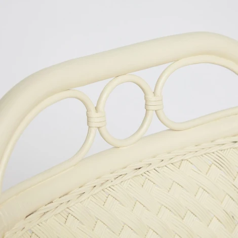 Комплект террасный ANDREA (стол кофейный со стеклом + 2 кресла + подушки) TCH White (белый) (ротанг)