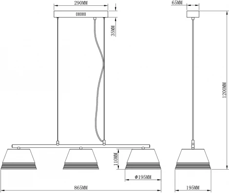 Подвесной светильник Moderli Hammilton V2751-3PL