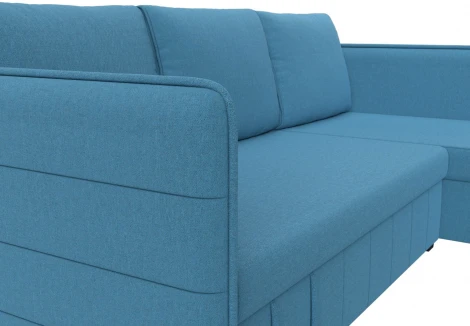 Диван угловой Слим правый угол (Голубой/Рогожка) Лига Диванов арт.121150